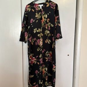 Vintage Oscar de la Renta floral zip robe/caftan